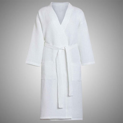 Waffle Weave Cotton Bathrobe