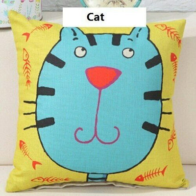 Cute Animal Cat Monkey Cushion Covers Pack 6