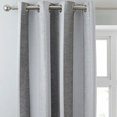 Parker Grey Chenille Eyelet Curtain