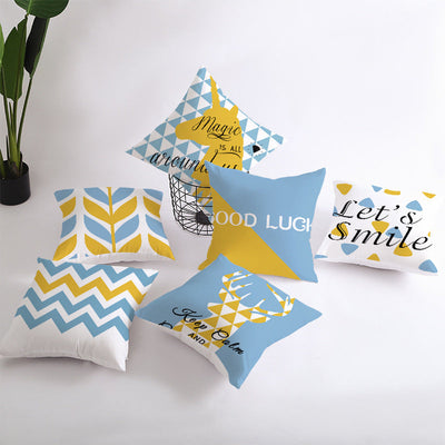 Let's Smile Geometric Cushion Cover (pack of 6)