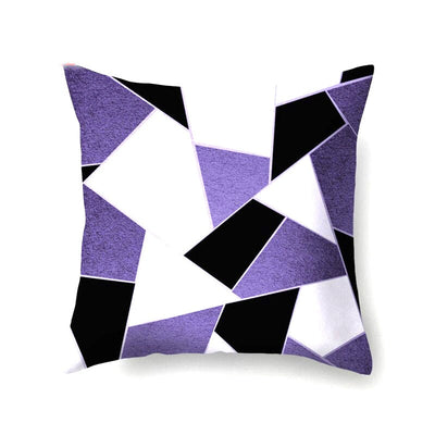 Purple Geometric Print Cushion Cover Pack 6