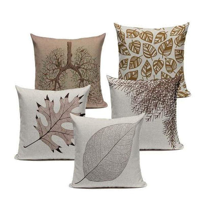 Bronze Leaves Cushion Covers Pack of 5