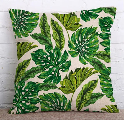 Tropical Green Leaf Cushion Covers Pack of 5