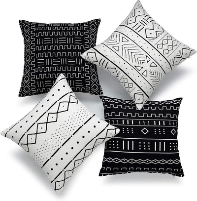 Foyaya Geometric Cushion Cover Pack of 4