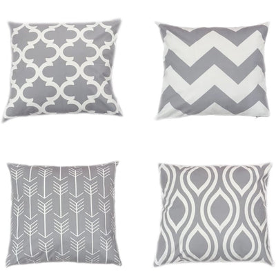 Fokusent Gray Linning Cushion Covers Pack of 4