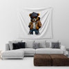 Stylish Bear Illustration Tapestry